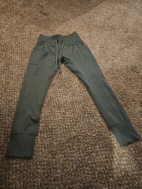 N.y.l Sport Olive Green High Waisted Drawstring Leggings - Size M